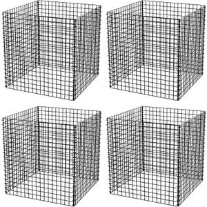 (4 Packs) Plant Protectors from Animals, 14.8" Lx14.8 Wx15.7 H Heavy-Duty Large Wire Plant Cages, Keep Rabbits Out for Vegetables, Shrubs & New Plants
