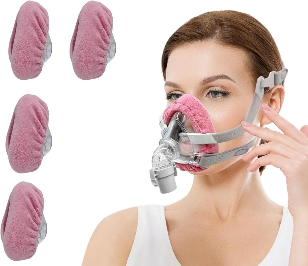 6 Pack CPAP Mask Liners Compatible with Large Size CPAP Full Face Mask,Comfort Reusable Cushion Covers,Absorbs Facial Oils and Moisture Improve The Comfort of Wearing (Pink)