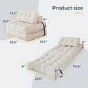 MAXYOYO Folding Sofa Bed, Convertible Sleeper Chair with Pillow Foldable Mattress with Back Support, Portable Fold Out Chair Bed Comfy Floor Sofa Lounge for Living Room Bedroom, Beige, Single