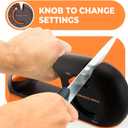 Orange Ninja 4-Stage Knife Sharpener & Serrated Knife Sharpener Repairs, Sharpens & Polishes Blades with Ergonomic Non-Slip Grip