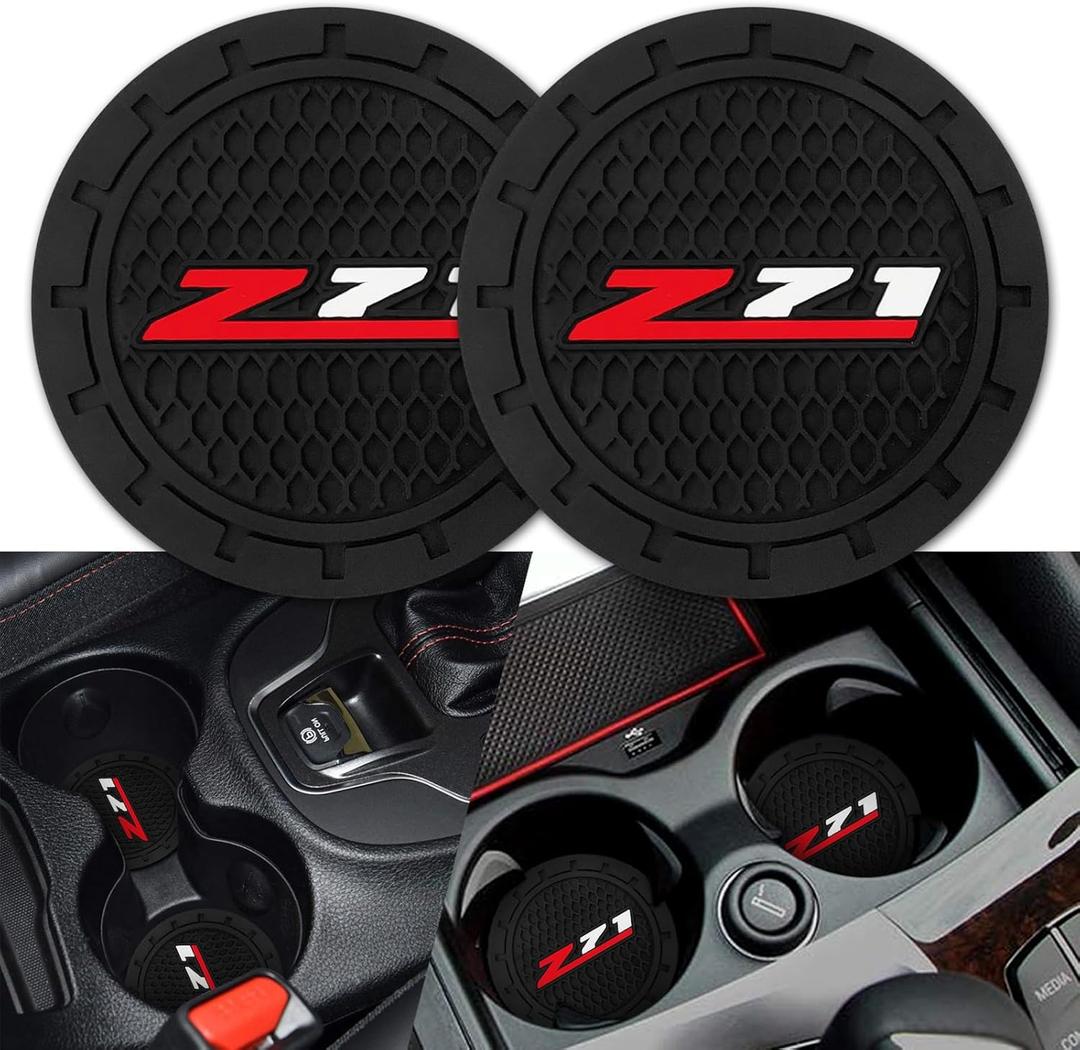 Car Cup Holder Coaster for Chevrolet Z71,Silicone Cupholder Coaster,Car Interior Accessories,2.76 Inch 2 Pieces