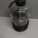 AQUAFIT 128 oz Water Bottle with Time Marker - Straw & Chug Lid - BPA Free 1 Gallon Gym Water Bottle with Handle - Big Gallon Jug (Midnight Gray, 128 Ounces)