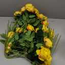 Jexine 50 Pcs Artificial Rose Flower Bulk Realistic Silk Fake Roses with Long Stem Plastic Artificial Flower Bouquet Real Looking for Home Wedding Centerpieces Party Decoration(Yellow)