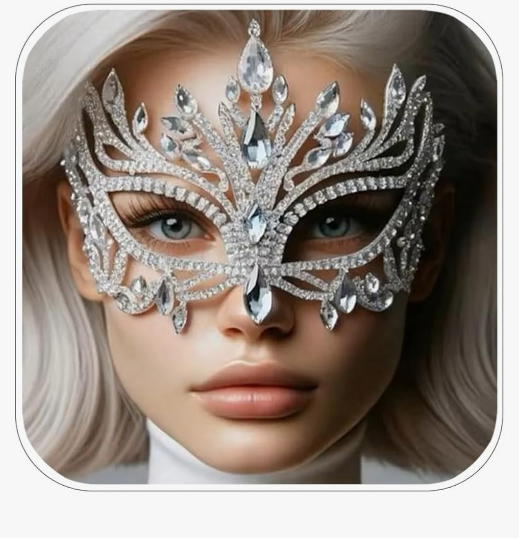 Bling Rhinestone Masquerade Mask For Women Ball Costume Crystal Face Mask Carnival Jewelry