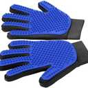 Upgrade Efficient Pet Hair Remover Gloves - Gentle Shedding Brushes for Dogs, Cats & Horses with Long and Short Hair - 1 Pair (Blue)