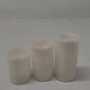 Eldnacele Waterproof Flameless Flickering Candles with 6 Hours Timer, Indoor Outdoor White LED Plastic Battery Operated Pillar Candles Pack of 3 Wedding Dinner Home Decor, D3x H4 5 6 8