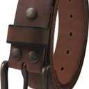 NPET Mens Leather Belt Full Grain Vintage Distressed Style Snap on Strap 1 1/2" Wide with Buckle (34 for 32" waist, Coffee With Black Brass Buckle)