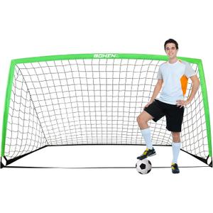 BOHEN 9x5 FT Kids Soccer Goals with Carry Bag, Portable Folding Soccer Net for Backyard Training, Indoor/Outdoor Use for Youth and Adult (9x5FT, 1 Pack, Green)