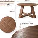 HAIOOU Round Coffee Table for Living Room with Open Storage -Walnut Wood