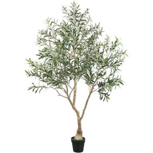 Faux Artificial Olive Tree 7ft,for Home & Office Decor, Potted with Moss, Freestanding Design