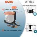 Metal Large Desk Cup Holder with 360 Rotating Headphone Hanger Under Desk, Anti-Spill Table Cup Holder Clamp for Coffee Mugs Bottles, Headset, Pencil Holder.