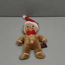 Bearington Jolly Ginger Christmas Stuffed Toy - 10" Soft Gingerbread Man Christmas Plushies with Bow Tie, Santa Hat, Weighted Body and Peppermint Buttons - Festive Gift for Kids and Holiday Decor
