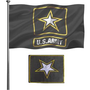 US Army Flag 3x5 Outdoor Double Sided Embroidery Sturdy Army Military Flag Thick and Well Sewn United State Army Flag Made of Heavy Duty Polyester Super Durable 4 Row Stitched Edge Canvas Head
