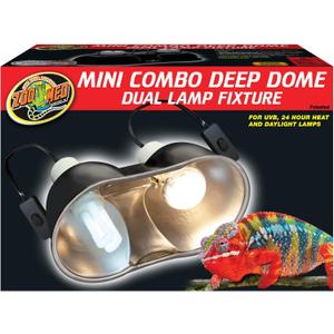 Zoo Med Combo Mini Deep Dome Clamp Lamp Fixture 2 x 5-1/2 Inch Deep Domes