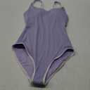 BMJL Women's One Piece Swimsuit Sports Adjustable Strap Bathing Suit Color Block Ribbed High Cut Swimsuits, Size Medium