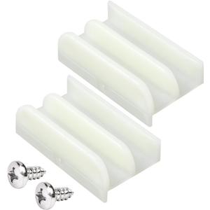 M6219 Sliding Shower Door Bottom Guide for Sliding Shower Door (Top Hung) Shower Door Guide, 1/2 in Channels for Glass Shower Door Plastic Guide2 Pack (White)