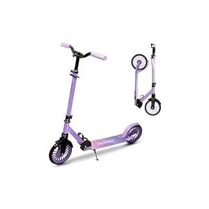Nattork Kick Scooter for Kids 6+ Years Teens Adults - 220LB Weight Capacity, Front Shock Absorber and Adjustable Handlebar - Smooth Ride with 8" Sturdy Wheels, Ideal for Outdoor Sports, Purple