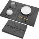 Large Stone Drying Mat for Kitchen Counter, 24"x16" Collapsible Quick Dry Dish Drying Mat, Water-Absorbent Marble Diatomaceous Earth Mats for Bottles Cups Dishes, Match Any Countertop