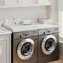 Washer Dryer Countertop with 2.75"H Edge Rails, 27.5" D x 54" W Laundry Countertop with Non-Slip Pad, Washer and Dryer Topper for Laundry Room Organization (White), Standard
