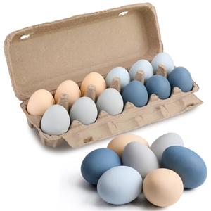 CroBlissful 12 Pcs Easter Ceramic Eggs Morandi Fake Nest Egg Easter Decoration for Easters Egg Hunt Nesting Boxes Crafts Bowl Basket Fillers Easters Home Party Decor