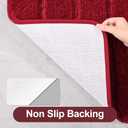 LOCHAS Long Bathroom Rugs Runner, 24" x 70" Large Bath Rug Non Slip Washable, Absorbent Microfiber Bath Mat Luxury Soft, Cozy Bathroom Runner Rug for Shower Quick Dry, Red