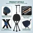 Walking Cane with Seat Folding Lightweight Walking Cane Chair for Seniors, Adjustable Height 32"-36", Heavy-Duty 3-Legged Cane Stool for Men Women (Black)