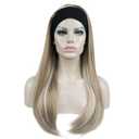 Aimole Long Straight 3/4 Women's Wigs Hair Piece Synthetic Hair with Black Headband (H16-613)