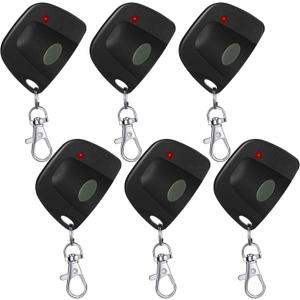 Kingdder 6 Pcs Garage Door Remote Compatible with Linear Multicode 300mhz 10 Dip Switch 3089 3060 3070 Gate Opener Remote Multicode Gate Opener with Keychain (Black)