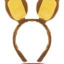 2Pcs Bunny Costume Accessories Set Rabbit Bunny Ears Headband Red Bow Tie for Halloween Cosplay Dress Up