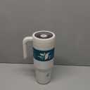 REDUCE Chiller Vacuum Insulated 40 oz Tumbler with Spill-Proof Silicone Straw - Sustainable Tritan Lid with Water Intake Markers - Soft Sit Base Travel Mug - Dishwasher Safe - Unbleached