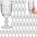 Wiwiqing Vintage Plastic Wine Glass Goblets 10oz, Clear, 36 Pack, 2.8 inch/8 cm (EXP 10/23/26)