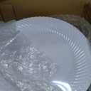 7 Inch White Plastic Plates, 100 Count Disposable Heavy Duty Dessert Plates, Durable Disposable Salad Plates,Premium Hard White Plates for Party, Weddings & Events