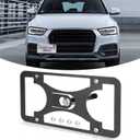 Front Bumper Tow Hook License Plate Mount Bracket Compatible with Audi Q3 (8U) 2015-2018, No Drill Plate Holder, Replacement Frames with Accessories Kit
