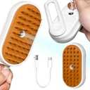 Spray Cat Brush for Shedding - Pet Grooming Brush with Steamer and Water Spray, Ideal for Cats and Dogs (New White)
