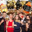 Birthday Decorations for Men,Happy Birthday Banner, 35 Balloons,Photo Booth Props for Boys (Beer)