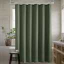 Olive Green 96 Inch Shower Curtain Linen Extra Long Shower Curtains for Bathroom Boho Farmhouse Green Water Repellent Extra Tall Drapes 72x96 Inches Long with Hooks 8 Ft