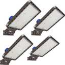 Juyace 4-Pack 240W LED Parking Lot Light with Photocell, 36,000LM 5000K Dusk to Dawn Security Flood Light, IP65 Commercial Area Light with Trunnion Bracket for Warehouse Street Yard (110-277V)