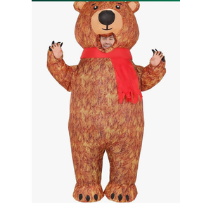 COMIN Inflatable Bear Costume for Adults Simulated Skin Air Blow up Funny Fancy Costume Inflatable For Men Women 72"