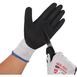 A3 Cut Resistant Gloves, Double-Layer Nitrile-Coated Safety Gloves For Automotive Repair, Heavy Machinery Processing, Logistics Handling, Woodworking, Durable, Machine Washable, M