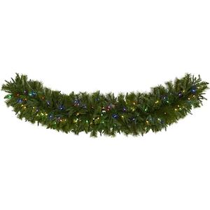 Nearly Natural 6ft. x 18in. Christmas Pine Extra Wide Artificial Garland with 100 Multicolored LED Lights, 
Item Length	72 inches