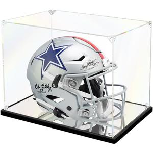 KOLIPI Mini Football Helmet Display Case Mirror Base, Acrylic Display Case for Mini Football Helmet, Self-Assembly (8.3x6.3x7.1 inch, 21x16x18 cm)