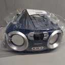MEGATEK Portable CD Player Boombox with FM Radio, Bluetooth, USB Port, AUX Input, and Headphone Jack CD-R/CD-RW/MP3-CD Compatible, Clear Stereo Sound, Backlit LCD Display Blue Jay