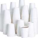 LITOPAK 240 Pack 12 oz Disposable Paper Coffee Cup, White Paper Hot Coffee Cups, Suitable for Party, Picnic, Travel, and Events