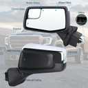 Left Driver Side Mirror Compatible With 2019 2020 2021 2022 2023 2024 2025 2026 GMC Sierra 1500 With Manual Folding Power Glass Heated Chrome Replace#84732161 84309731(5Pins)