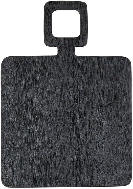 Santa Barbara Design Studio Cutting Boards and Serving Trays Square Handle Wood Charcuterie Board, Small, Black