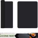 Silicone Mat for Kitchen Counter, Silicone Mat Trimable to Size (Black, 15.711.8inch-2pcs), BPA-Free Silicone Placemat, Heat-Resistant NonSlip Table Mat for Air Fryer, Countertop Protector Mat