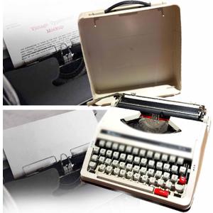 Old-Fashioned Traditional Portable Manual Typewriter,Typable Full Metal Body Typewriter,Retro typewriters,for Notes Or Letters Or Creative Writing (White) Old-Fashioned Traditional Portable Manual Typewriter,Typable Full Metal Body Typewriter,Retro typewriters,for Notes Or Letters Or Creative Writing (White)