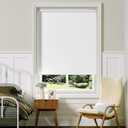 Cordless Roller Shades Blackout Blinds for Windows Room Darkening Rolled Up Shades with Spring System, UV Protection Window Shades Door Blinds for Home and Office (White, 30" W x 72" H)