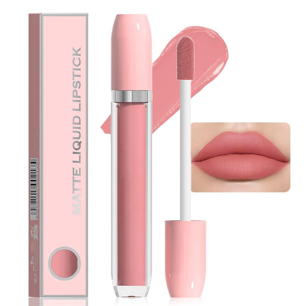 BINGBRUSH Super Matte Longwear No-Budge Stay On Smudge Proof Liquid Lipstick Long Lasting Makeup for Women,Highly Pigmented Color and Instant Shine, Cheeky (0.07 Fl Oz (Pack of 1), 6#)