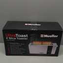 Mueller UltraToast Full Stainless Steel Toaster 2 Slice, Long Extra-Wide Slots with Removable Tray, Cancel/Defrost/Reheat Functions, 6 Browning Levels with LED Display, Housewarming Gifts New Home